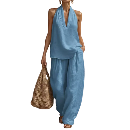 Ismerie – Breezy Halter Wide-Leg Two Piece Set