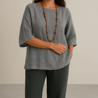 Loose 3/4 Sleeve Blouse for Women