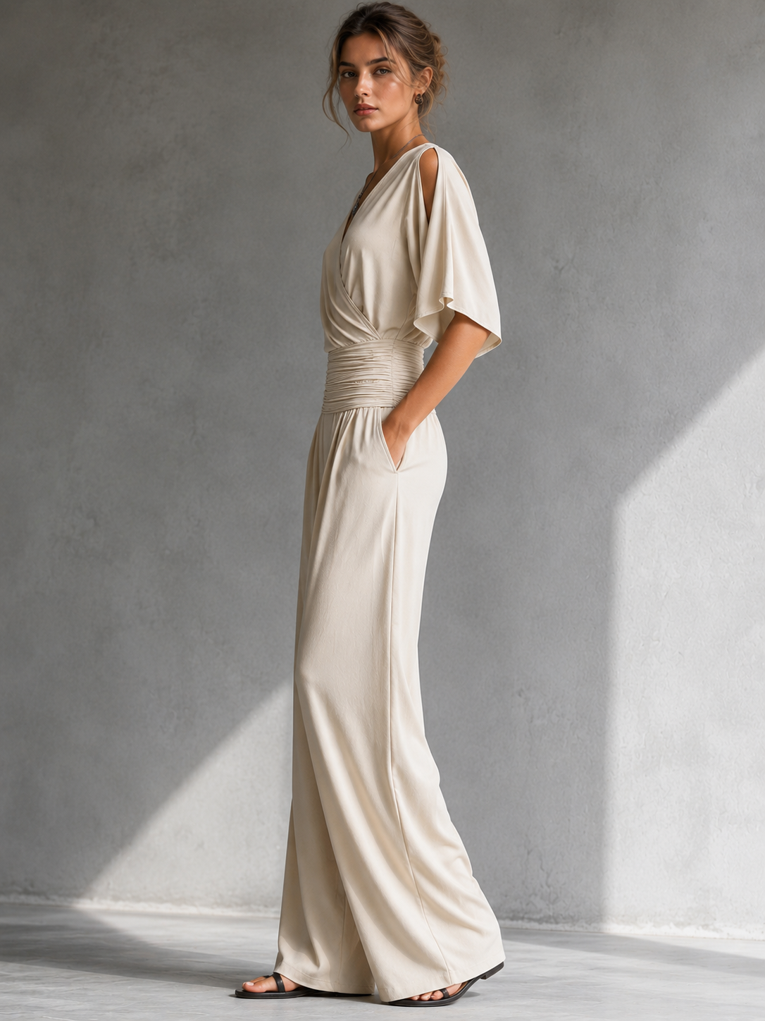 Victoria | Wrap-Front Wide-Leg Jumpsuit