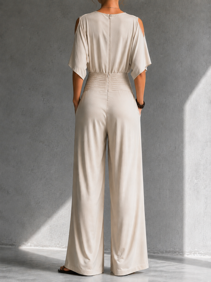 Zeni - Elegant Wrap Jumpsuit with Wide Legs
