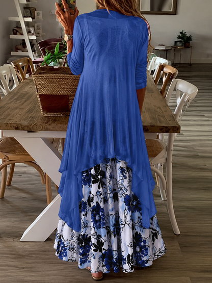 P&C | Women's Casual Floral Maxi Dress Layered with Sheer Cardigan