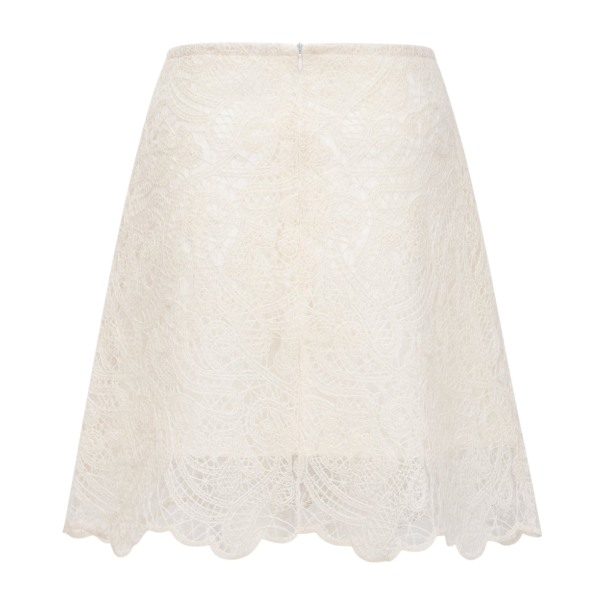 Eulalie Cream White Lace Blouse & Skirt Set