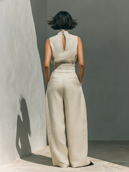 Emily | Minimalist Blouse and Wide-Leg Trouser Set