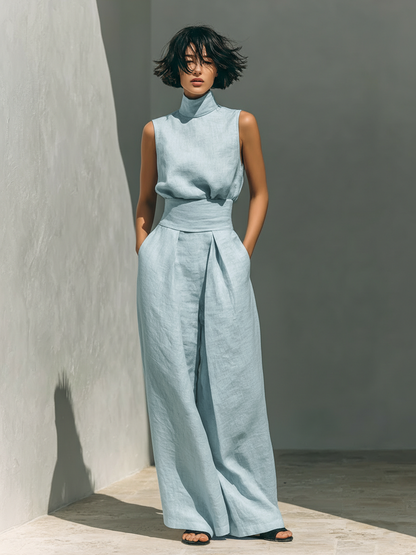 Emily | Minimalist Blouse and Wide-Leg Trouser Set