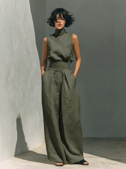 Emily | Minimalist Blouse and Wide-Leg Trouser Set