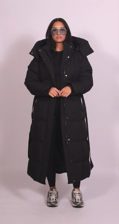 Carmen - Long Belted Puffer Coat