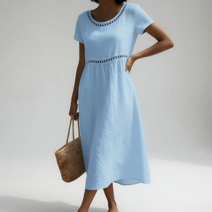 Livia | Embroidered Linen Dress