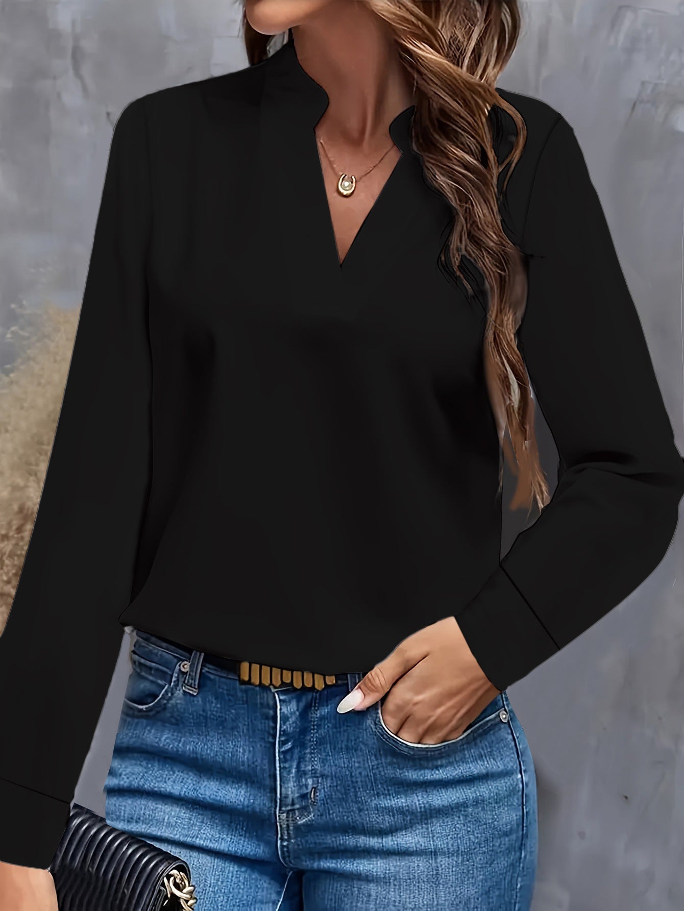 Stylish and Comfortable V-Neck Blouse for Women