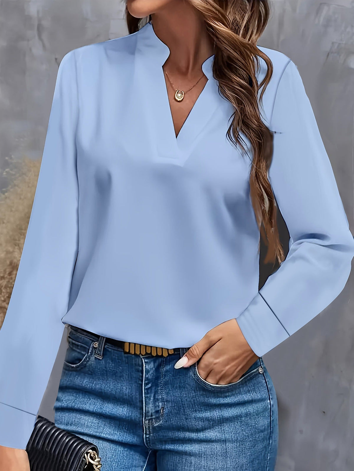Stylish and Comfortable V-Neck Blouse for Women