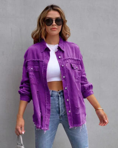 EUGENIA™ – Relaxed Drop Shoulder Collared Jacket