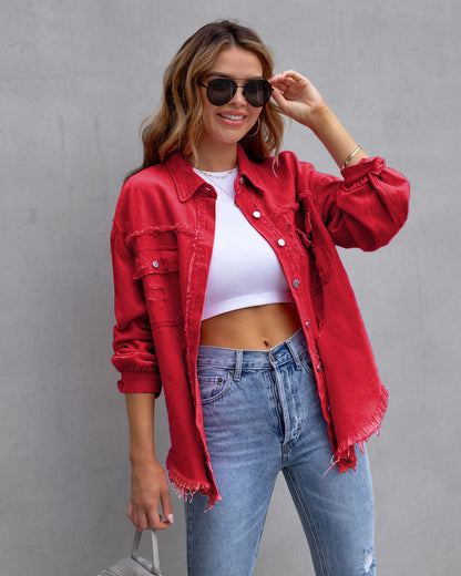 EUGENIA™ – Relaxed Drop Shoulder Collared Jacket