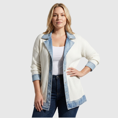 Hattie – Relaxed Knit Denim Jacket