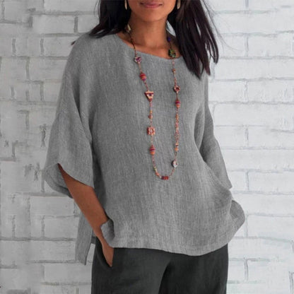 Loose 3/4 Sleeve Blouse for Women