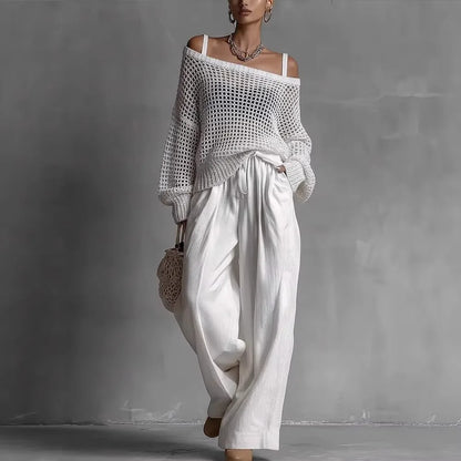 Claire - Elegant Off-Shoulder Trouser Set