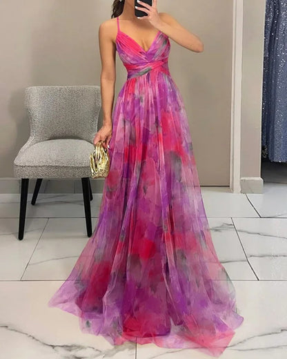 Claudia |™ Enchanting Long Dress with Floral Print