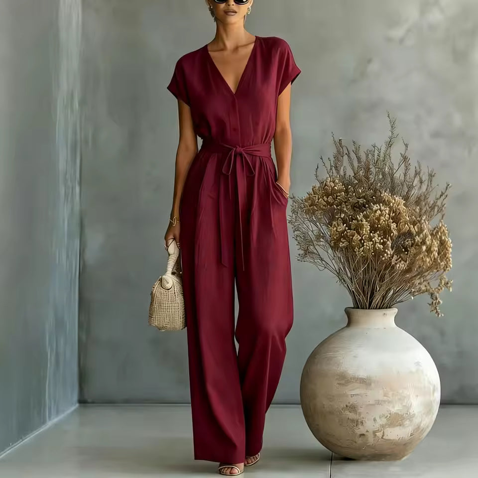 Nadine – Flowing Belted Jumpsuit