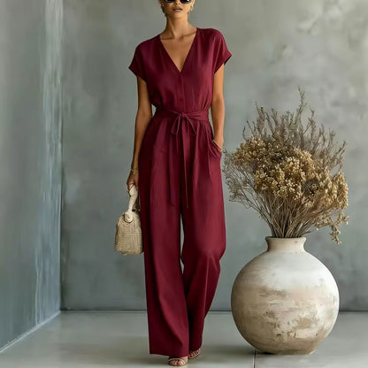 Nadine – Flowing Belted Jumpsuit