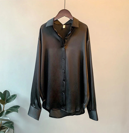 Women's Elegant Long-Sleeved Blouse - Luxurious and Comfortable