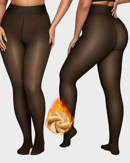 Margot – Semi-Transparent Fleece-Lined Tights