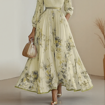 Rowella | Elegant Pleated Maxi Dress