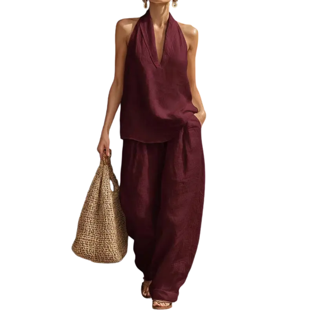 Ismerie – Breezy Halter Wide-Leg Two Piece Set