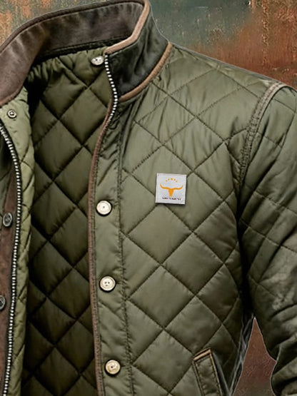 Cormac – Quilted Jacket with Leather Details