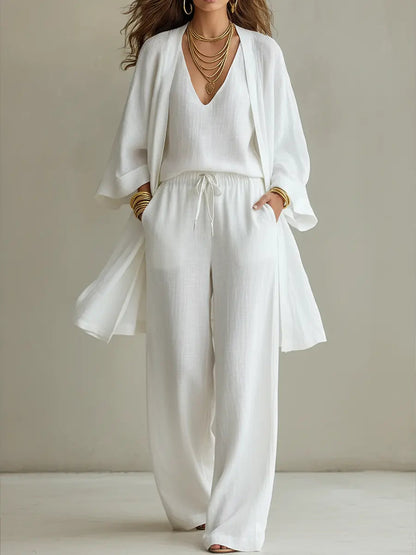Isabelle | 3-Piece Casual Linen Loungewear Set