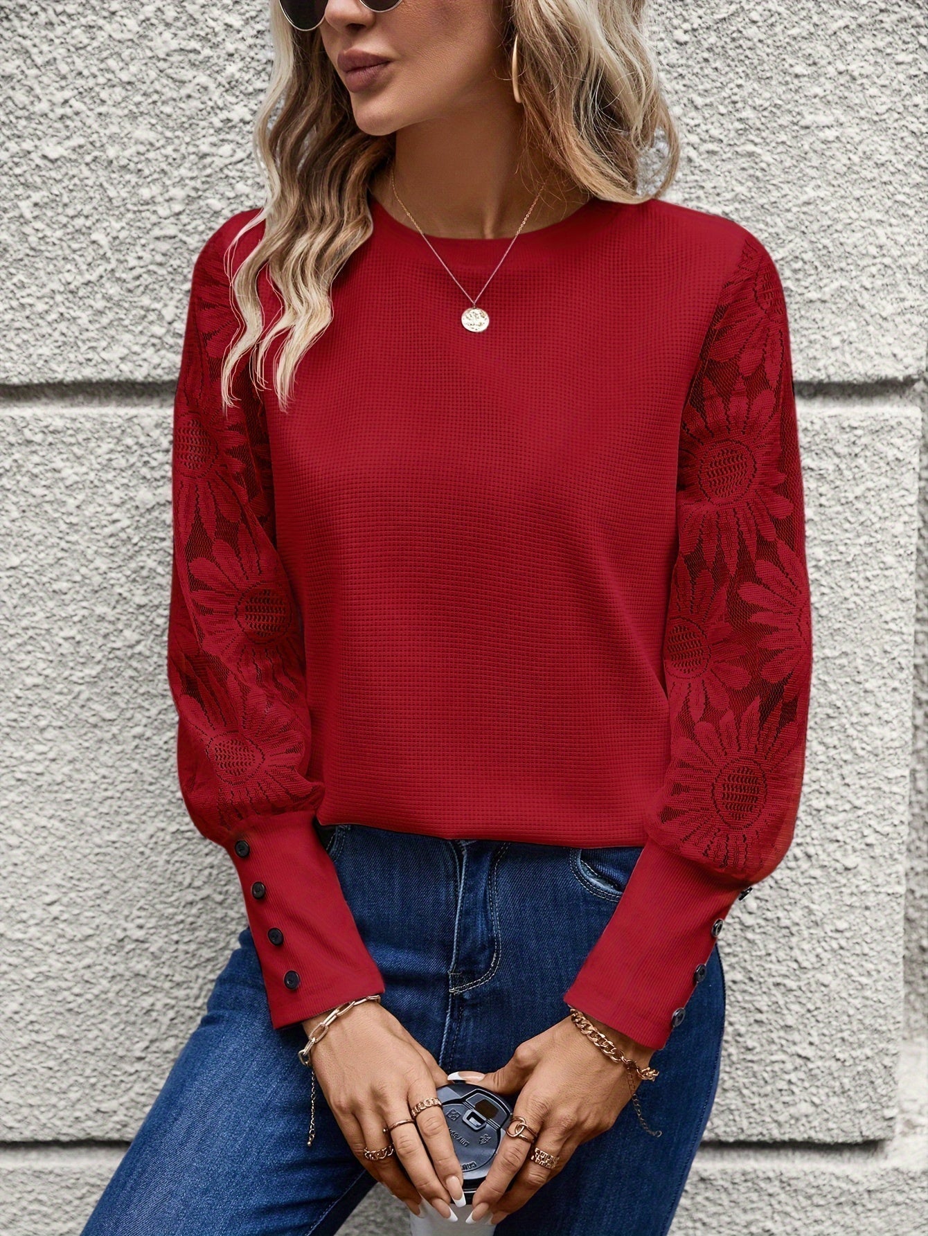 Elegant Blouse with Floral Sleeve Design for Women | Clara
