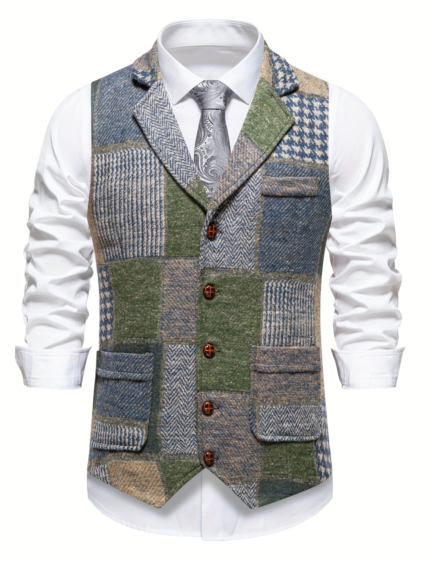 Zachariah - Classic Patchwork Gilet for Men