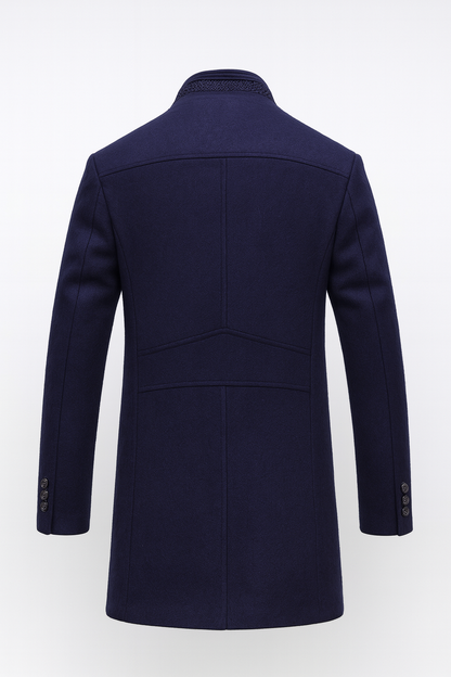 Jonah - Wool Blend Overcoat with Stand Collar