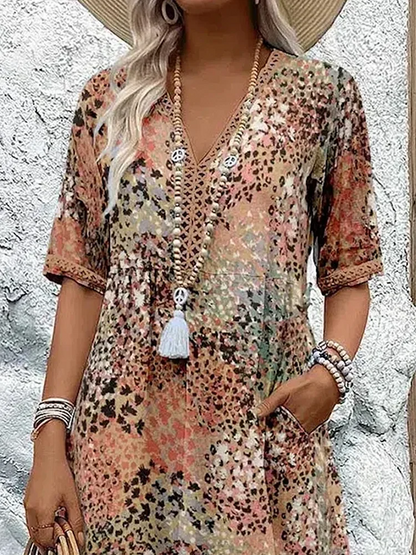 Roxanne™ | Vibrant Floral Wrap Midi Dress