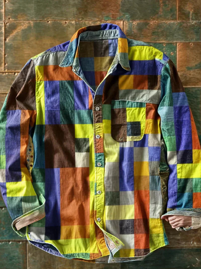 Sietse™ | Premium Patchwork Shirt – Unique Style & Comfortable Fit.