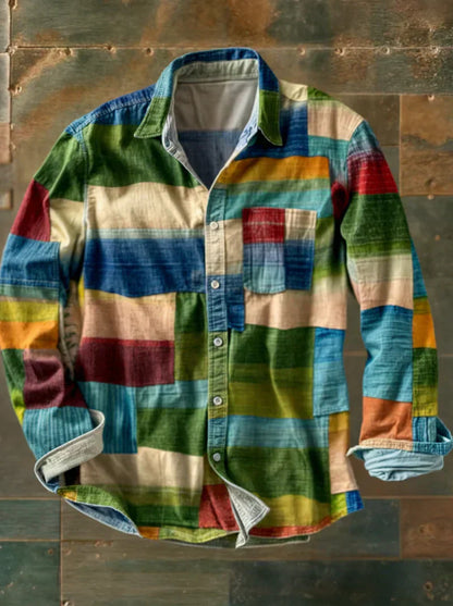 Sietse™ | Premium Patchwork Shirt – Unique Style & Comfortable Fit.