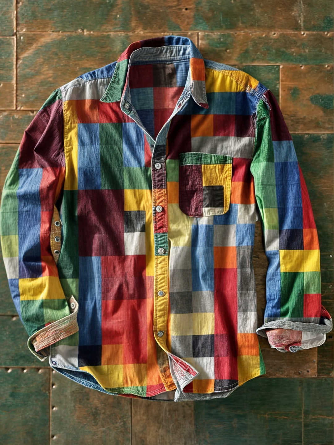 Sietse™ | Premium Patchwork Shirt – Unique Style & Comfortable Fit.