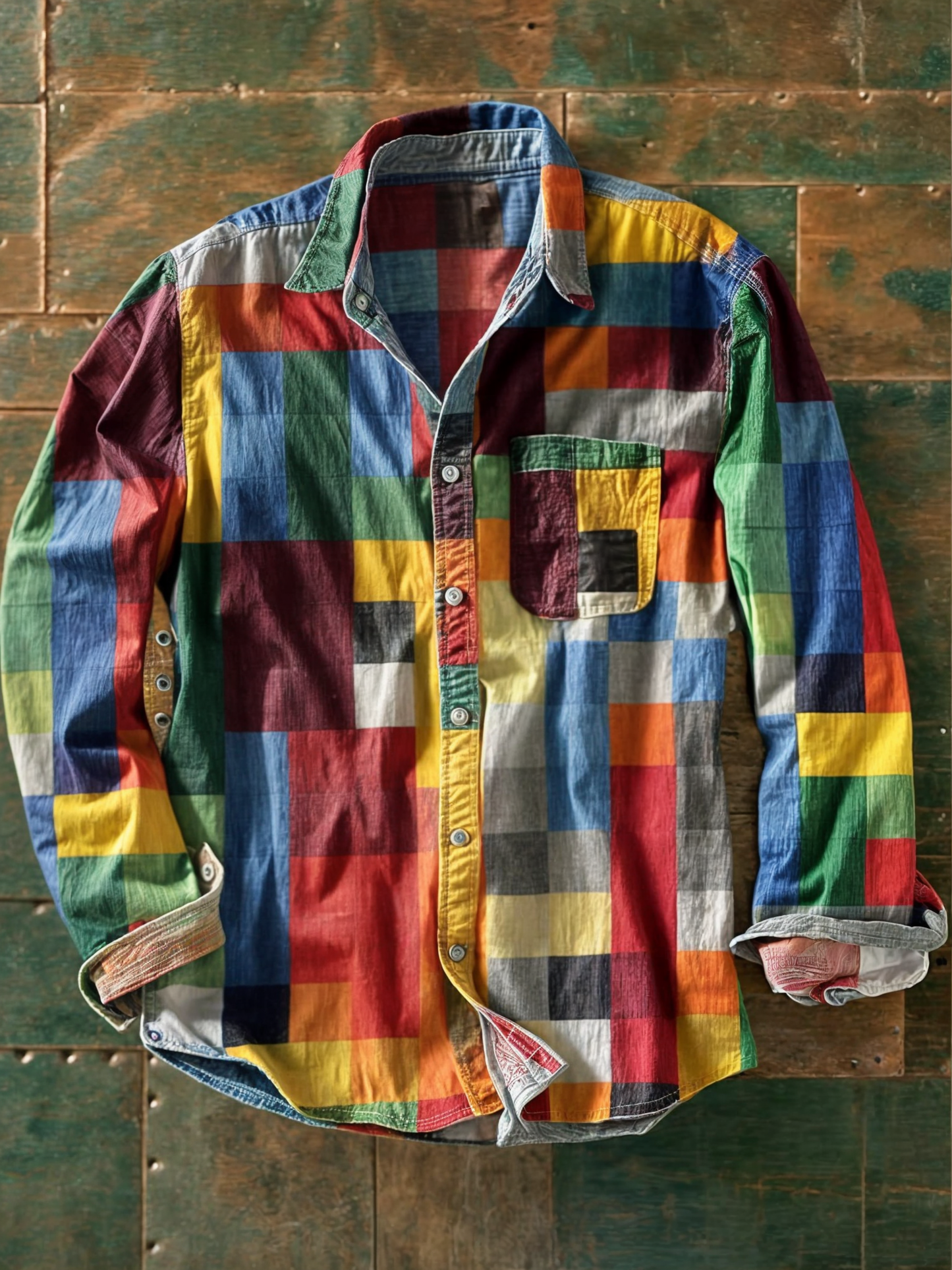 Sietse™ | Premium Patchwork Shirt – Unique Style & Comfortable Fit.