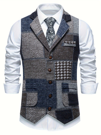Zachariah - Classic Patchwork Gilet for Men