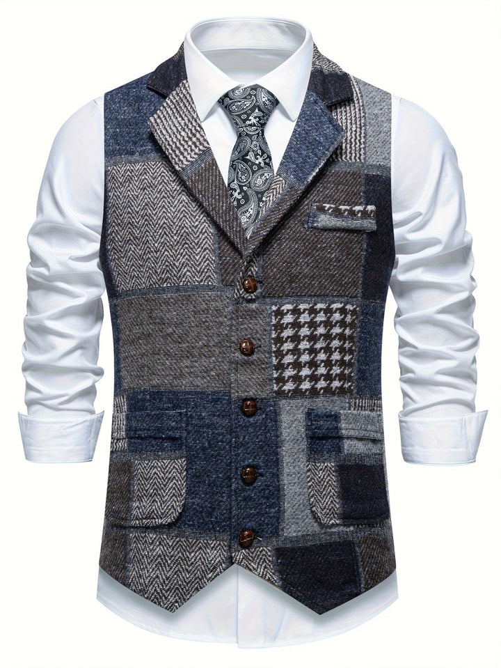Zachariah - Classic Patchwork Gilet for Men