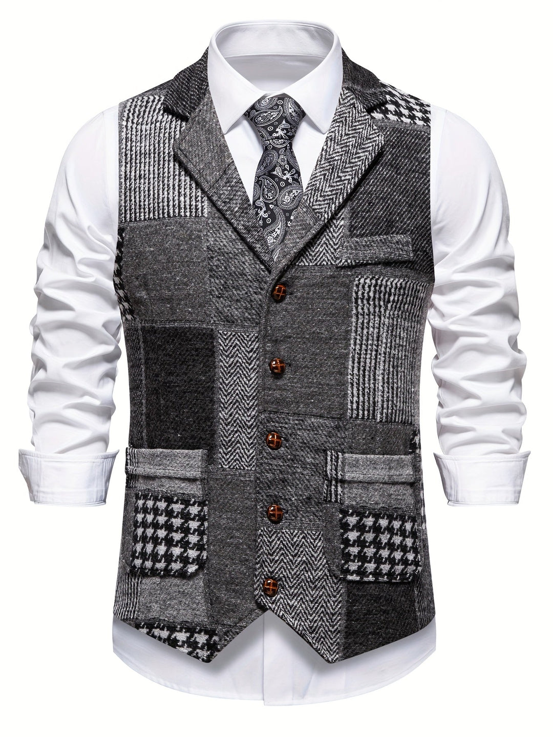 Zachariah - Classic Patchwork Gilet for Men