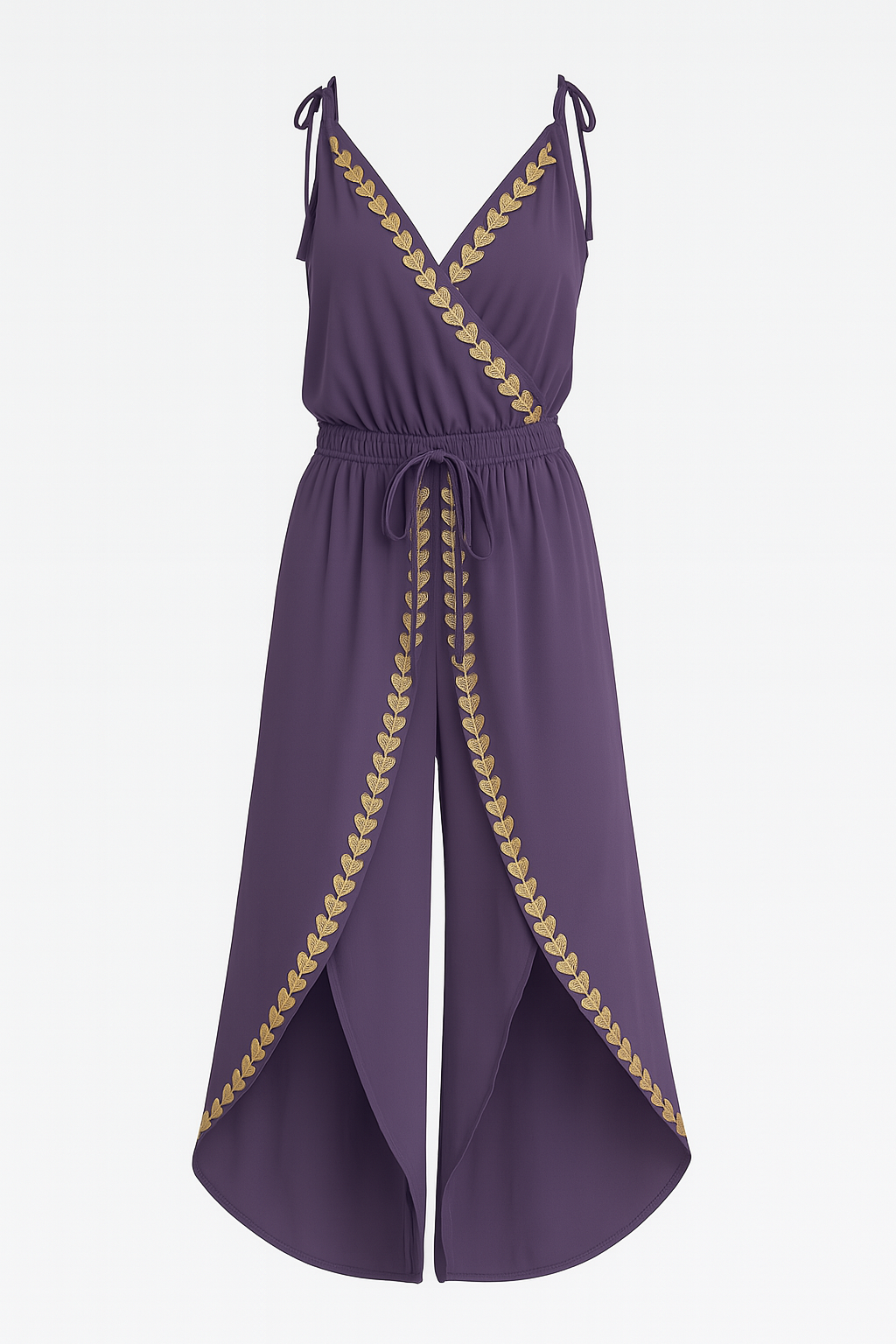 Lavinia – Open Back Elegant Jumpsuit with Gold Details