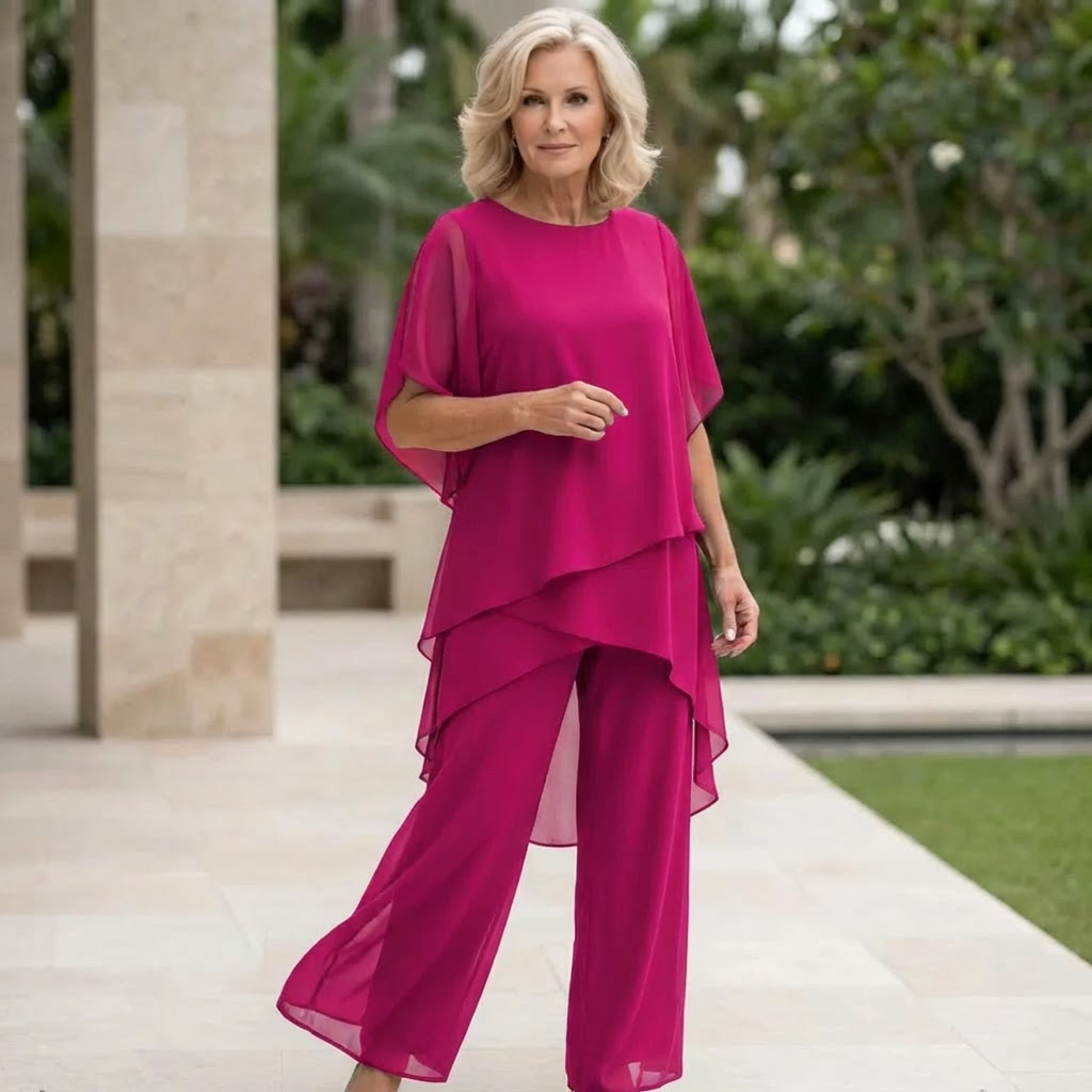 Saskia – Draped Two-Piece Palazzo Set