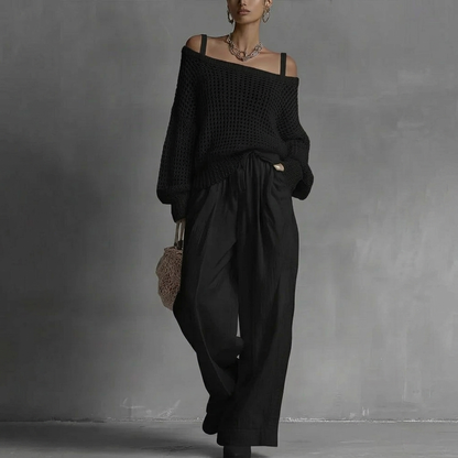 Claire - Elegant Off-Shoulder Trouser Set