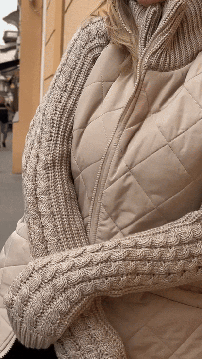 Hallie – Patchwork Knitted Jacket for Cozy Confidence