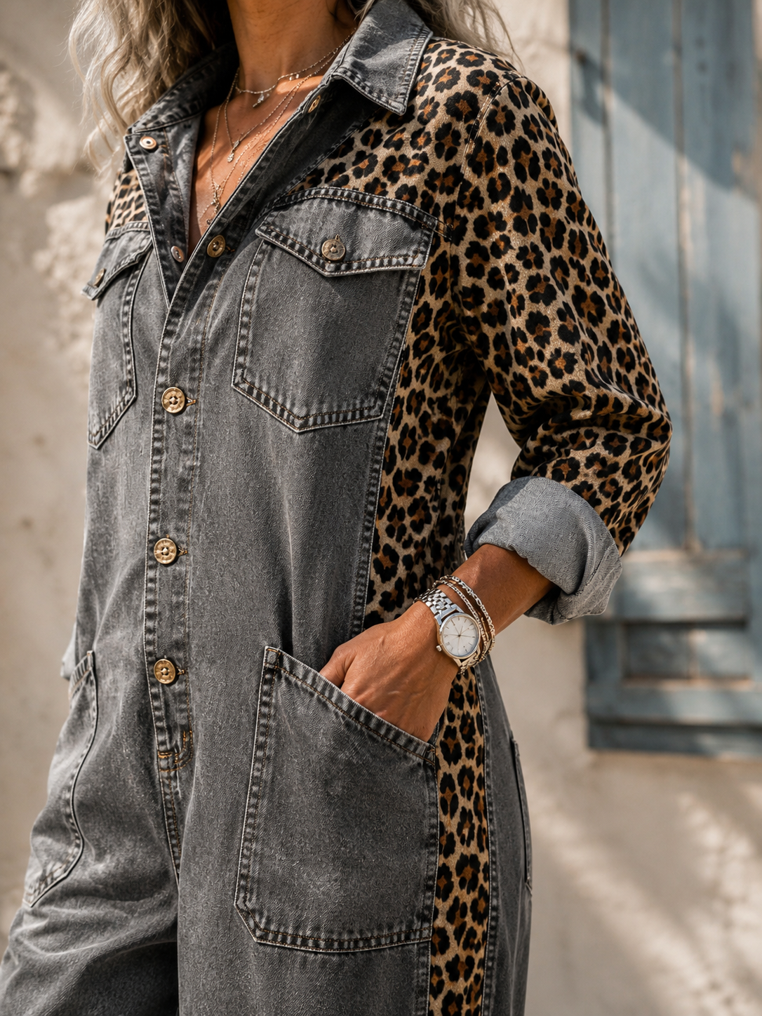 Phaedra – Effortless Denim One-Piece Jumpsuit