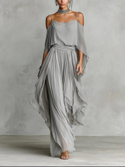 Meliora - Grey Fluid Set with Strappy Top and Lightweight Trousers