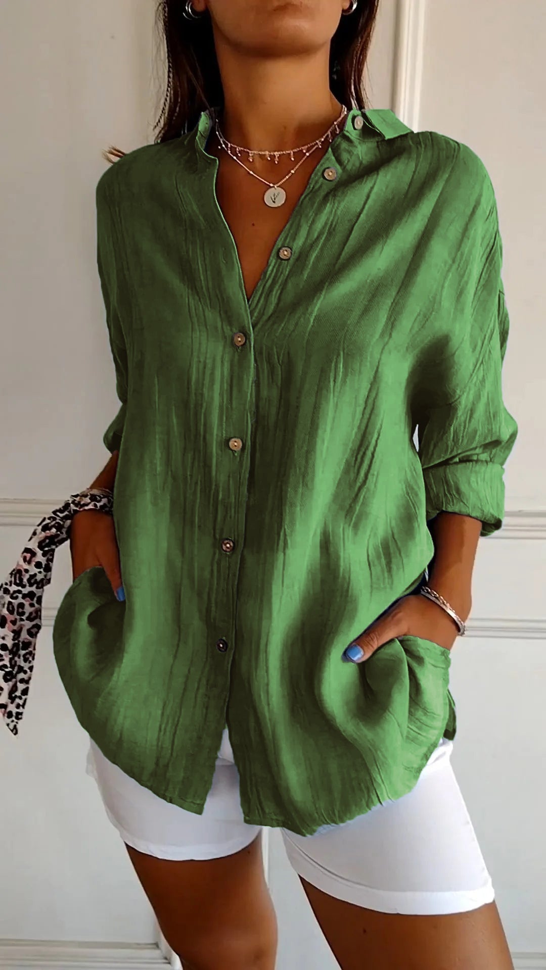 Women's Button-Down Shirt - Lightweight Casual Summer Top