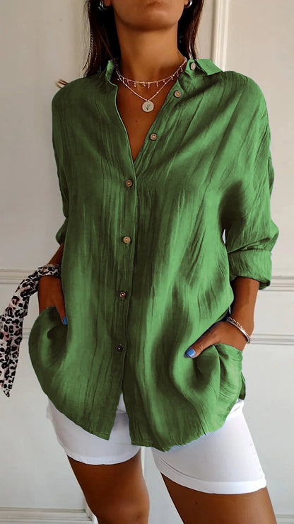 Women's Button-Down Shirt - Lightweight Casual Summer Top