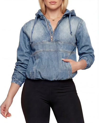 LINDA™ – Casual Half Zip Hoodie Pullover