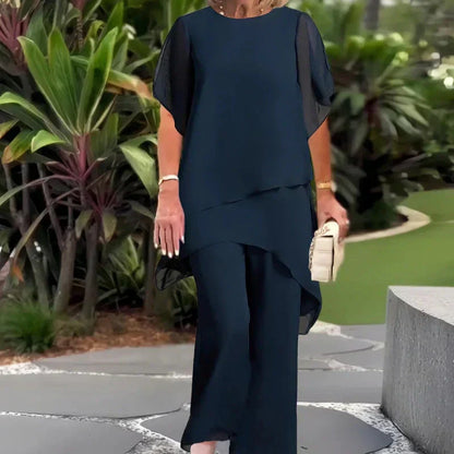 Saskia – Draped Two-Piece Palazzo Set