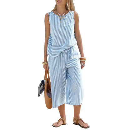 Brooke - Striped Cotton Co-Ord Set