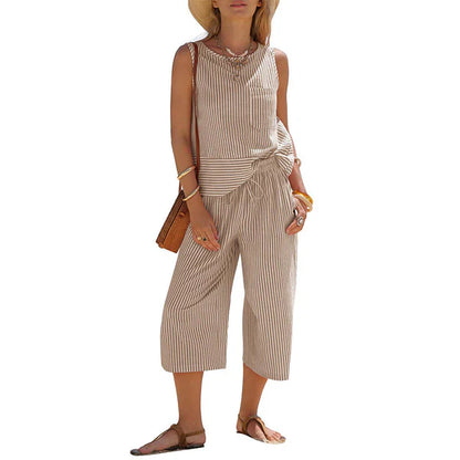Brooke - Striped Cotton Co-Ord Set